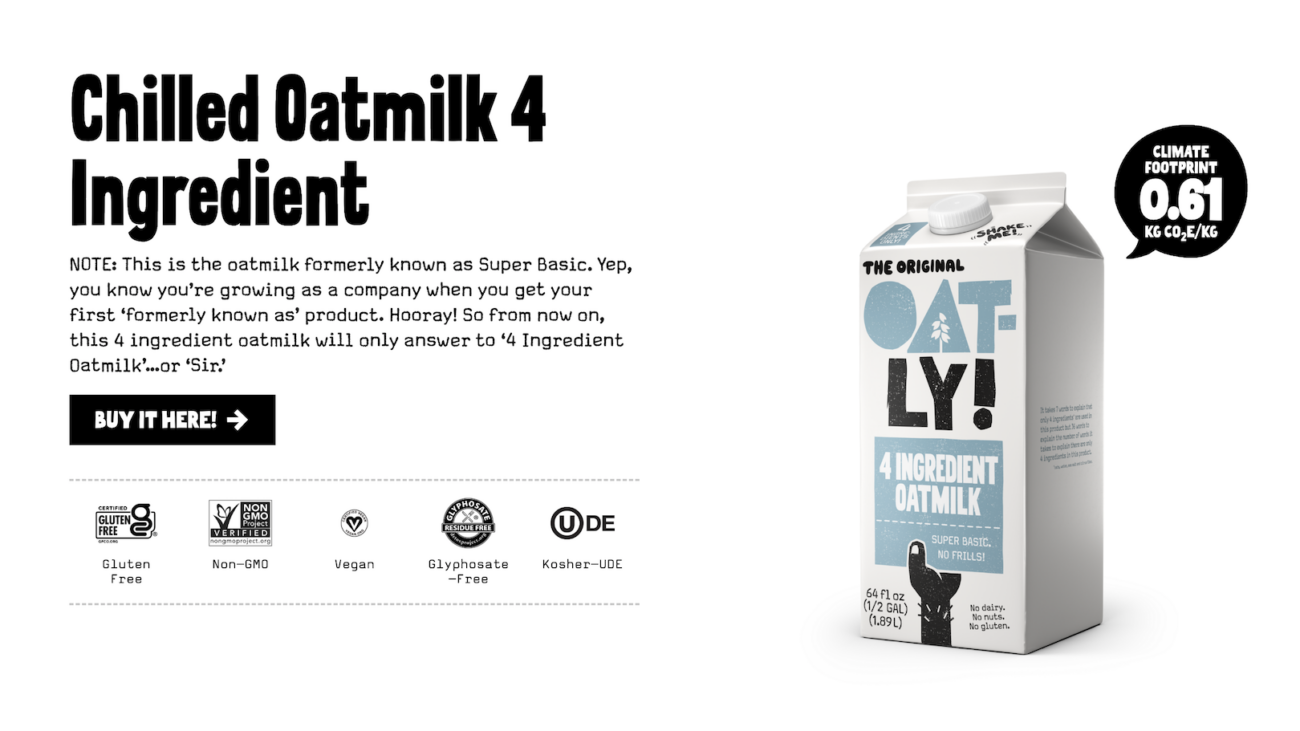 Oatly website screenshot